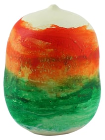 TOSHIKA TAKAEZU CLOSED FORM W RATTLE CERAMIC ARTWORK
