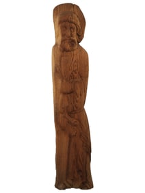 ANTIQUE CARVED WOOD FIGURINE OF A HOLY ELDER
