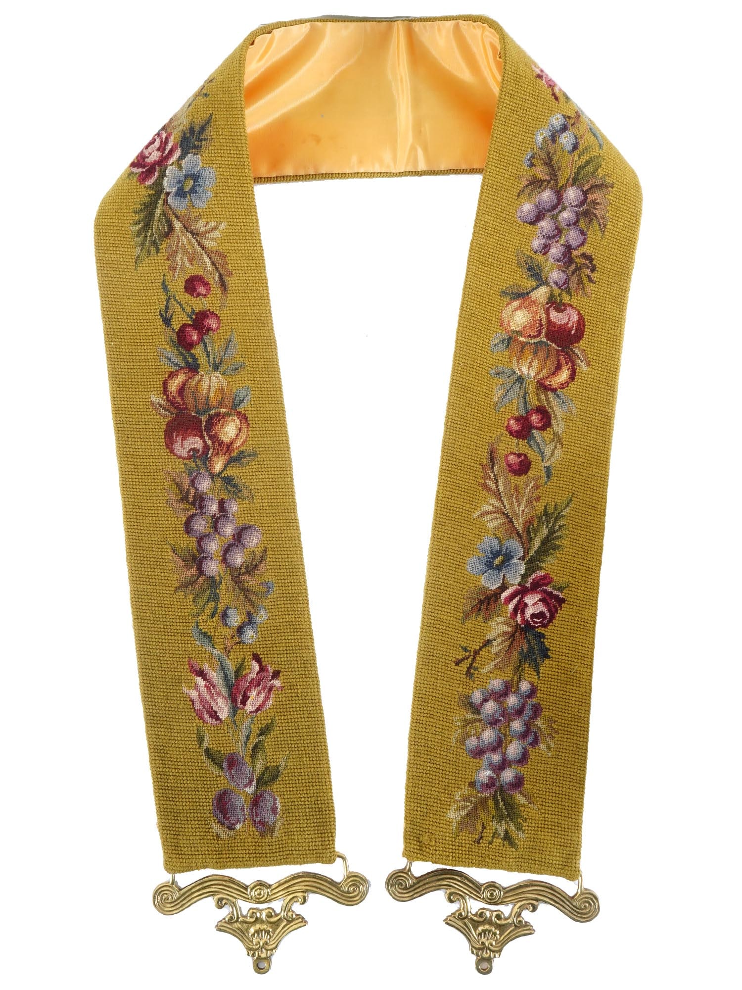 ANTIQUE ENGLISH VICTORIAN EMBROIDERED BELL PULL (1 of 5)