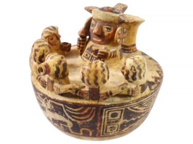 ANCIENT PERUVIAN CERAMIC RITUAL VESSEL FROM RECUAY