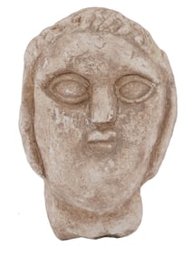 ANCIENT BYZANTINE EMPIRE CARVED STONE FEMALE HEAD