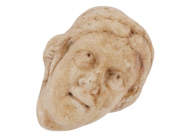 ANCIENT CARVED MARBLE FEMALE HEAD SCULPTURE FRAGMENT