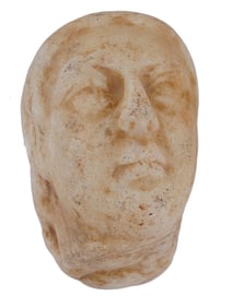ANCIENT MARBLE FEMALE HEAD FIGURINE SCULPTURE FRAGMENT