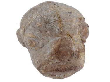 ANCIENT CARVED DOG HEAD FIGURINE SCULPTURE FRAGMENT