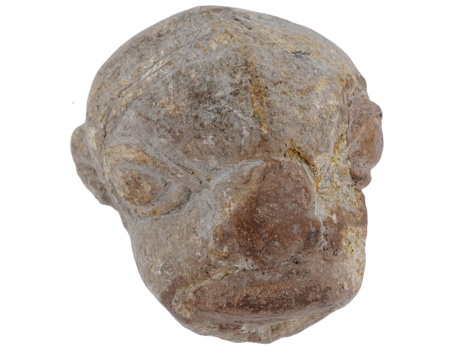 ANCIENT CARVED DOG HEAD FIGURINE SCULPTURE FRAGMENT (1 of 6)