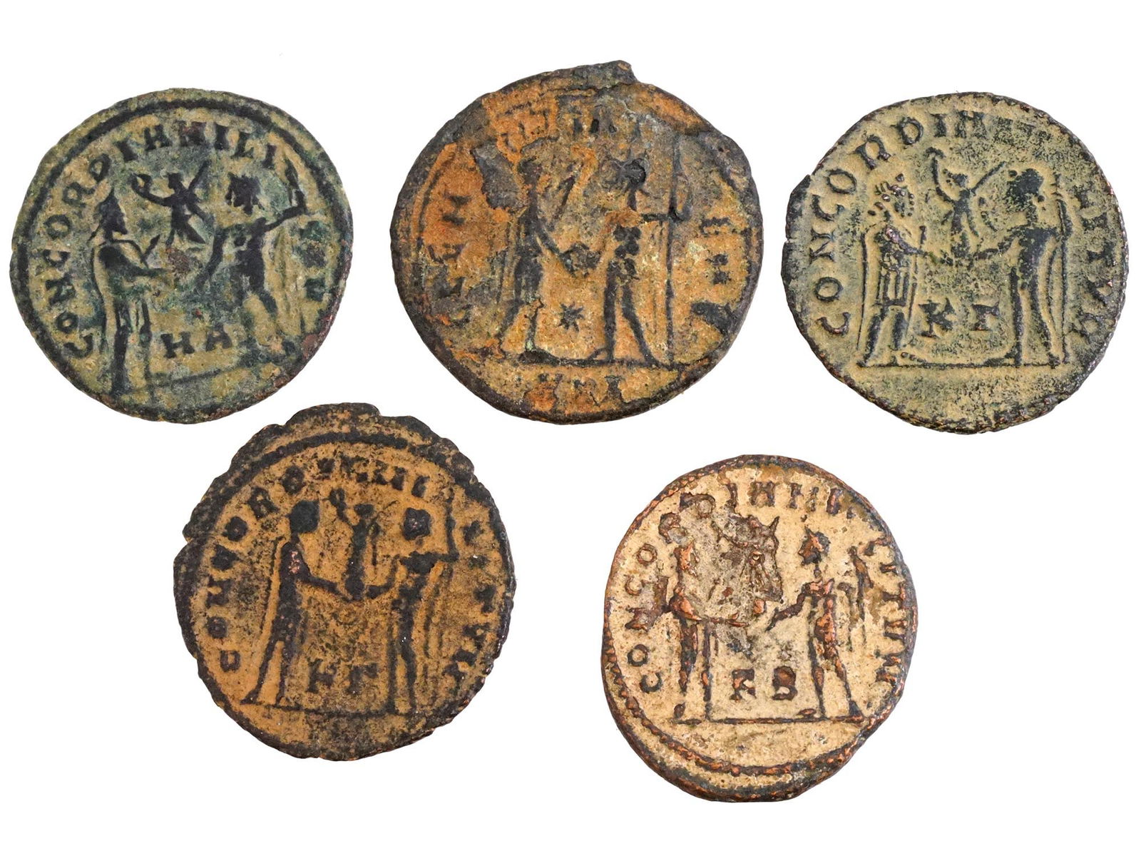 FIVE ANCIENT ROMAN EMPIRE ANTONINIANUS BRONZE COINS (1 of 3)