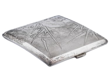 ANTIQUE CHINESE QING SILVER CIGARETTE CASE MARKED