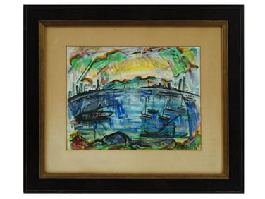 MODERN AMERICAN WATERCOLOR PAINTING BY JOHN MARIN