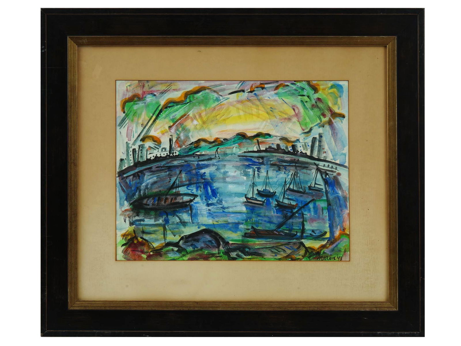 MODERN AMERICAN WATERCOLOR PAINTING BY JOHN MARIN