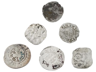 COLLECTION OF ANCIENT SILVER COINS OF VARIOUS DESIGNS