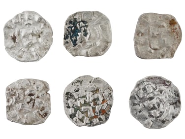 COLLECTION OF ANCIENT SILVER COINS OF VARIOUS DESIGNS