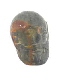 ANCIENT ROMAN CARVED BLACK STONE MALE HEAD SCULPTURE