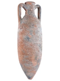ANCIENT ROMAN TERRACOTTA AMPHORA JAR WITH TWO HANDLES