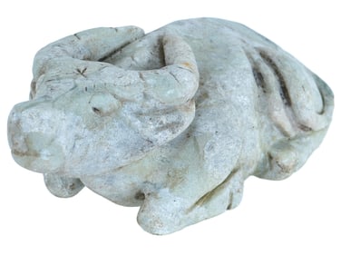 ANCIENT CHINESE STONE CARVED BULL FIGURINE