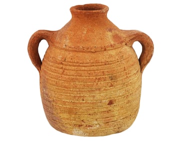 ANCIENT ROMAN PERIOD TERRACOTTA JAR DECORATED WITH RIMS