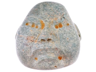 ANCIENT PRE COLUMBIAN TEOTIHUACAN CARVED JADE MASK