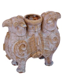 CHINESE ARCHAIC MANNER DOUBLE GLAZED CERAMIC VESSEL