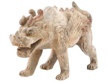 ANCIENT CHINESE TERRACOTTA FIGURE MYTHOLOGICAL CREATURE