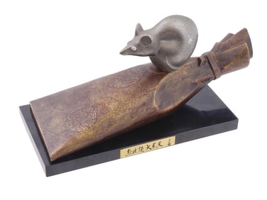 VINTAGE JAPANESE DAIKOKUS MOUSE BRONZE SCULPTURE