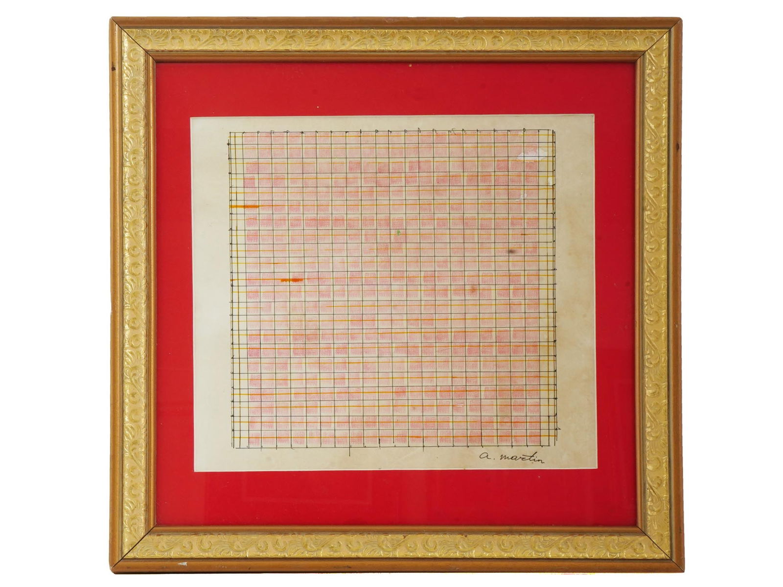 AGNES MARTIN ABSTRACT AMERICAN MIXED MEDIA PAINTING (1 of 4)