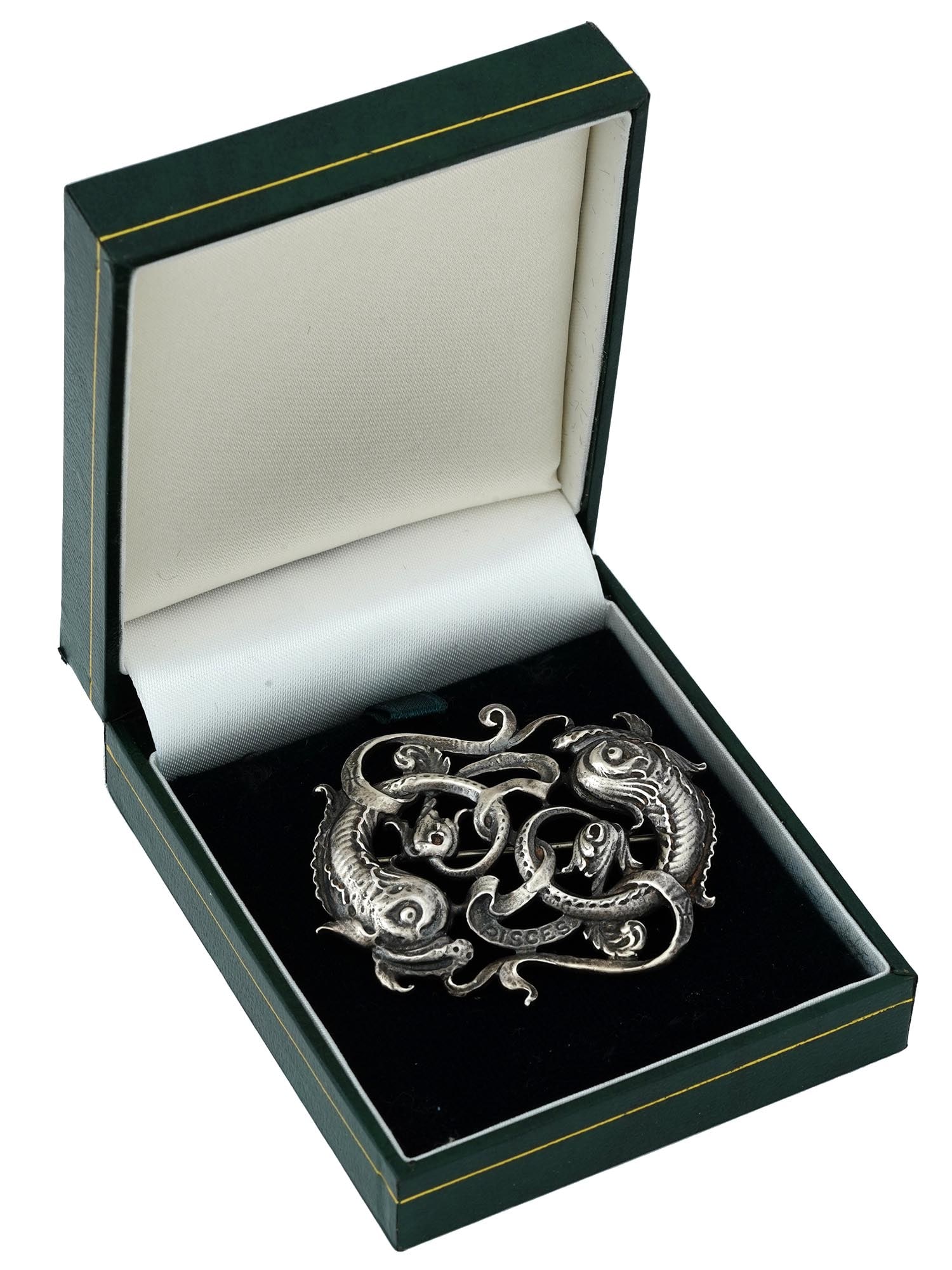 VTG SILVER PISCES ZODIAC BROOCH BY GUGLIELMO CINI (1 of 5)