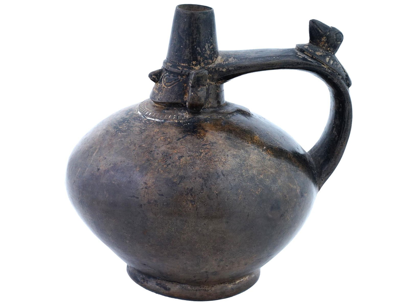 ANCIENT PRE COLUMBIAN LAMBAYEQUE BLACKWARE VESSEL (1 of 7)