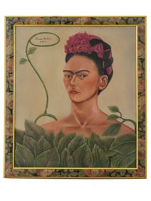 AMERICAN MEXICAN OIL PAINTING IN MANNER OF FRIDA KAHLO