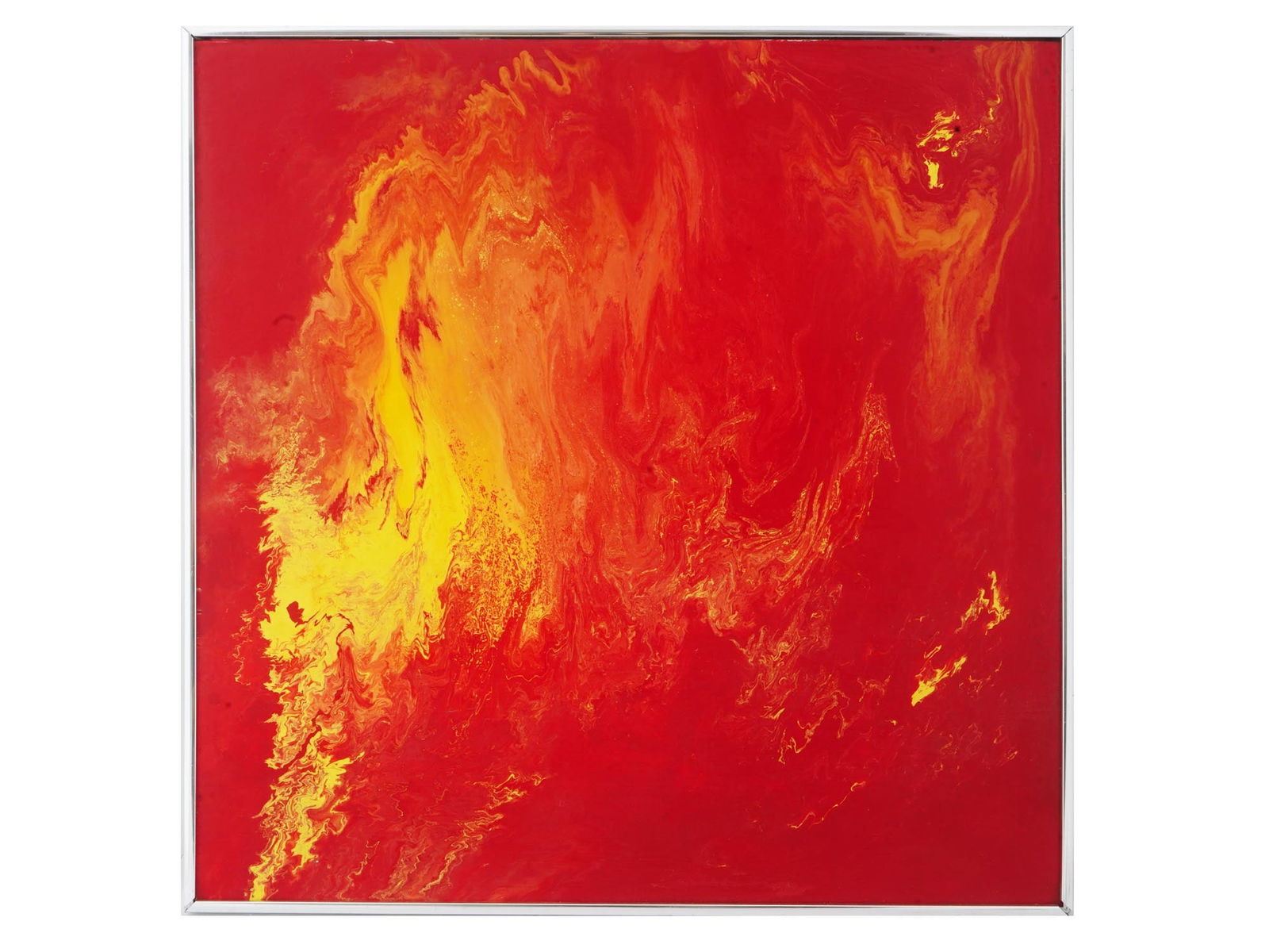 AMERICAN SCHOOL ABSTRACT MIXED MEDIA DRIP PAINTING (1 of 5)