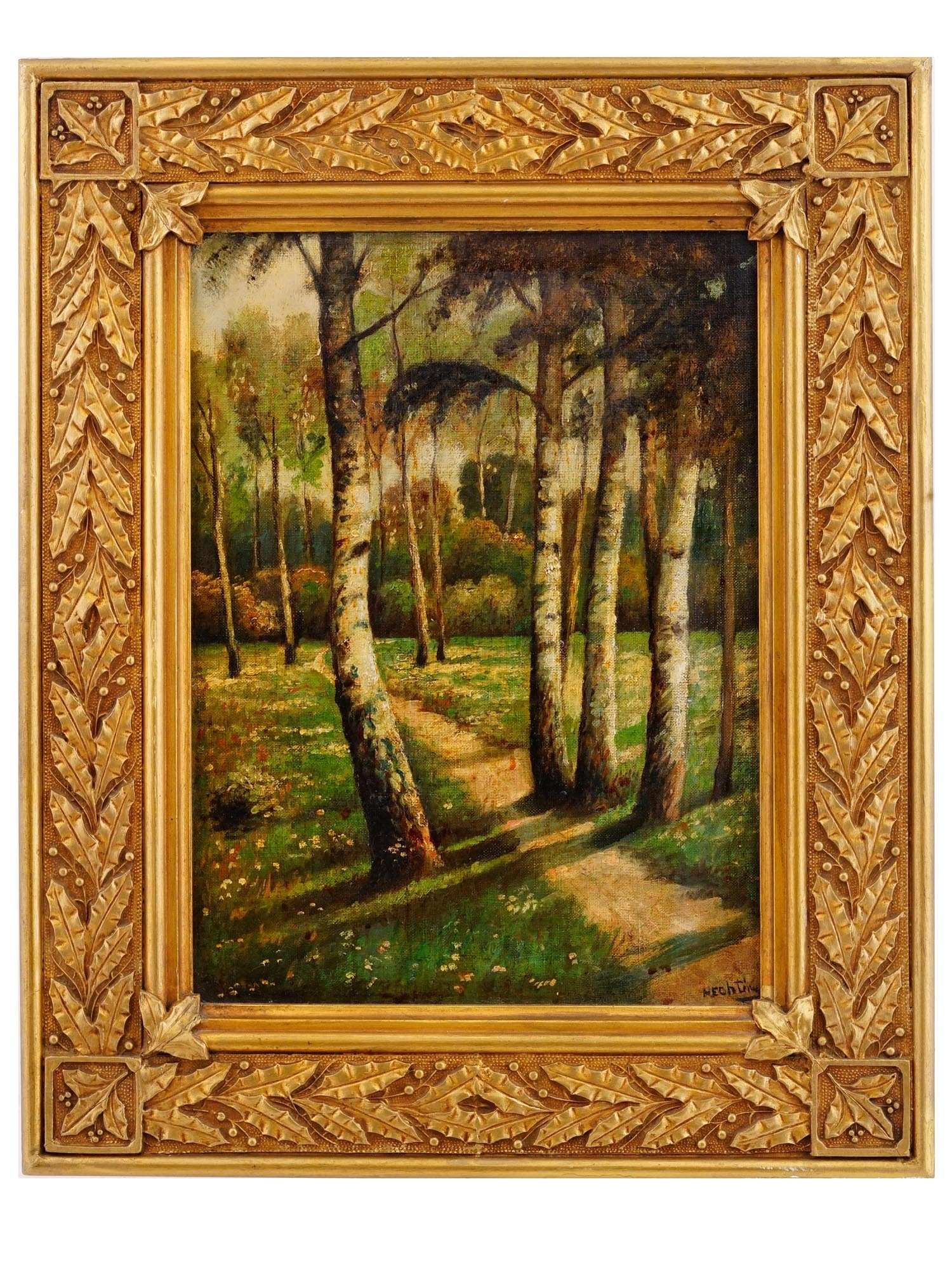 SIGNED ANTIQUE EUROPEAN LANDSCAPE OIL PAINTING (1 of 5)