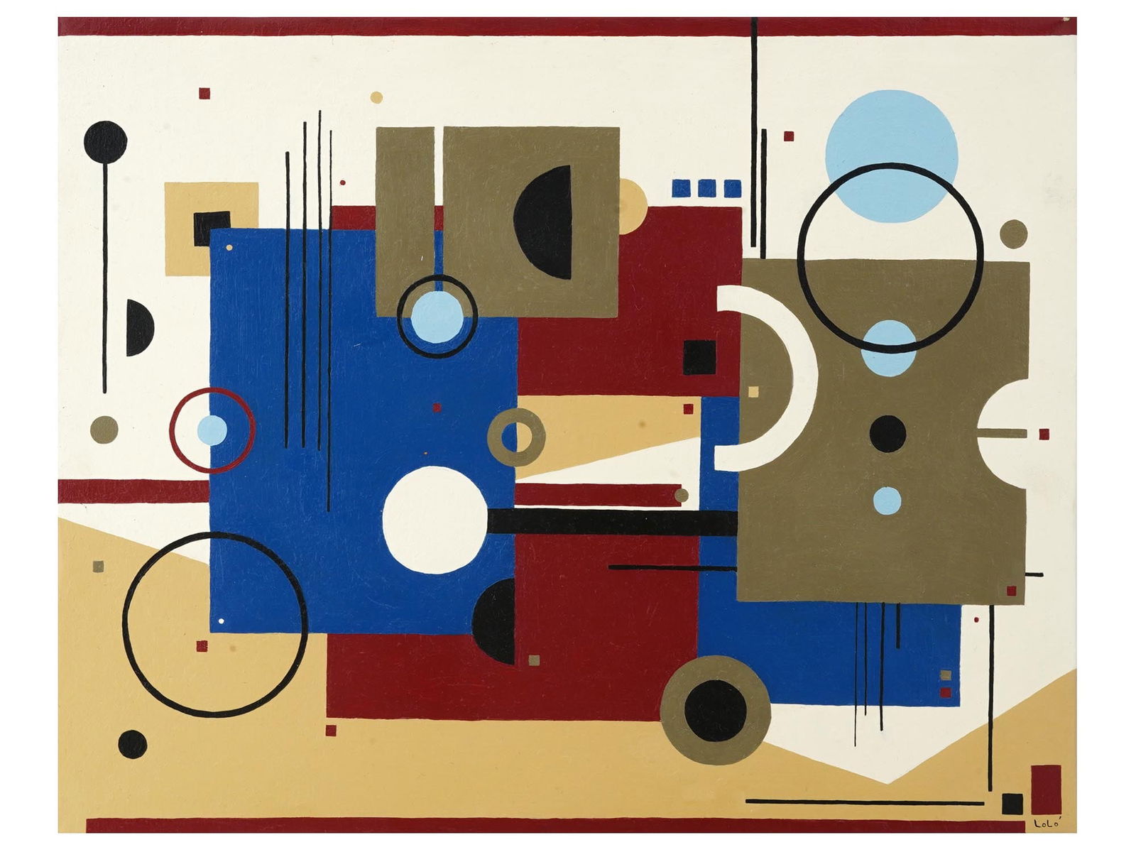 ATTR TO LOLO SOLDEVILLA CUBAN ABSTRACT OIL PAINTING (1 of 4)