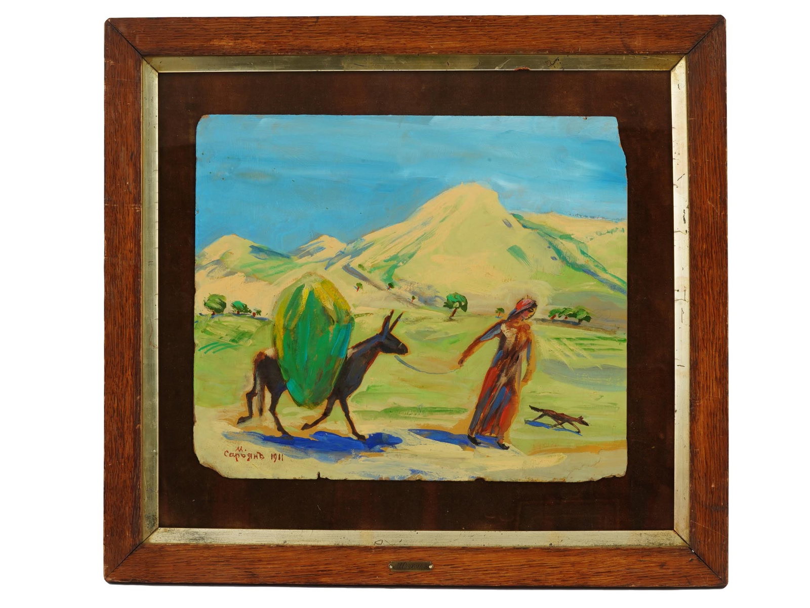 ARMENIAN PAINTING BY MARTIROS SARYAN WOMAN W DONKEY (1 of 6)