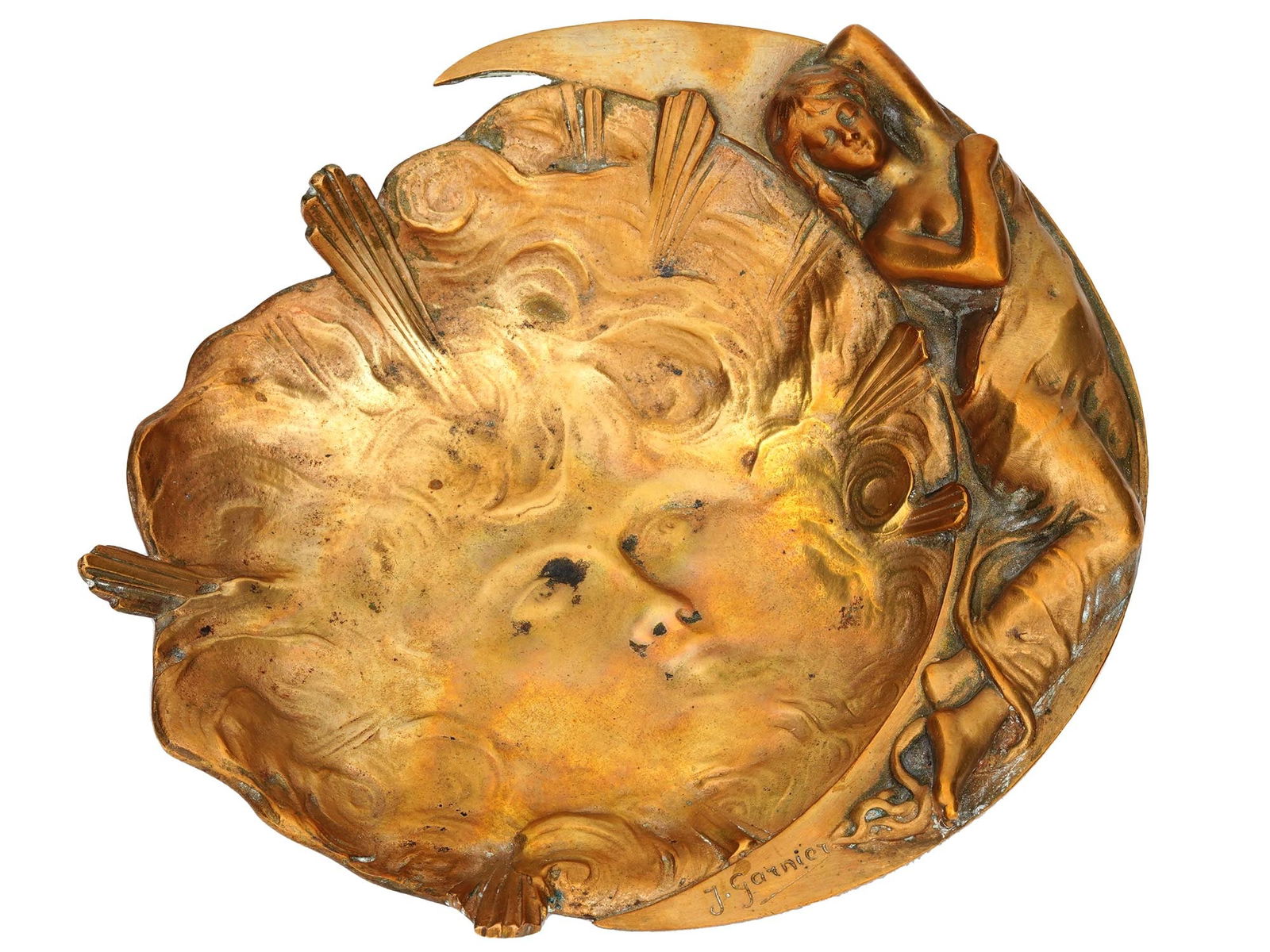 ART NOUVEAU FRENCH GILT BRONZE PLATE BY JEAN GARNIER (1 of 10)