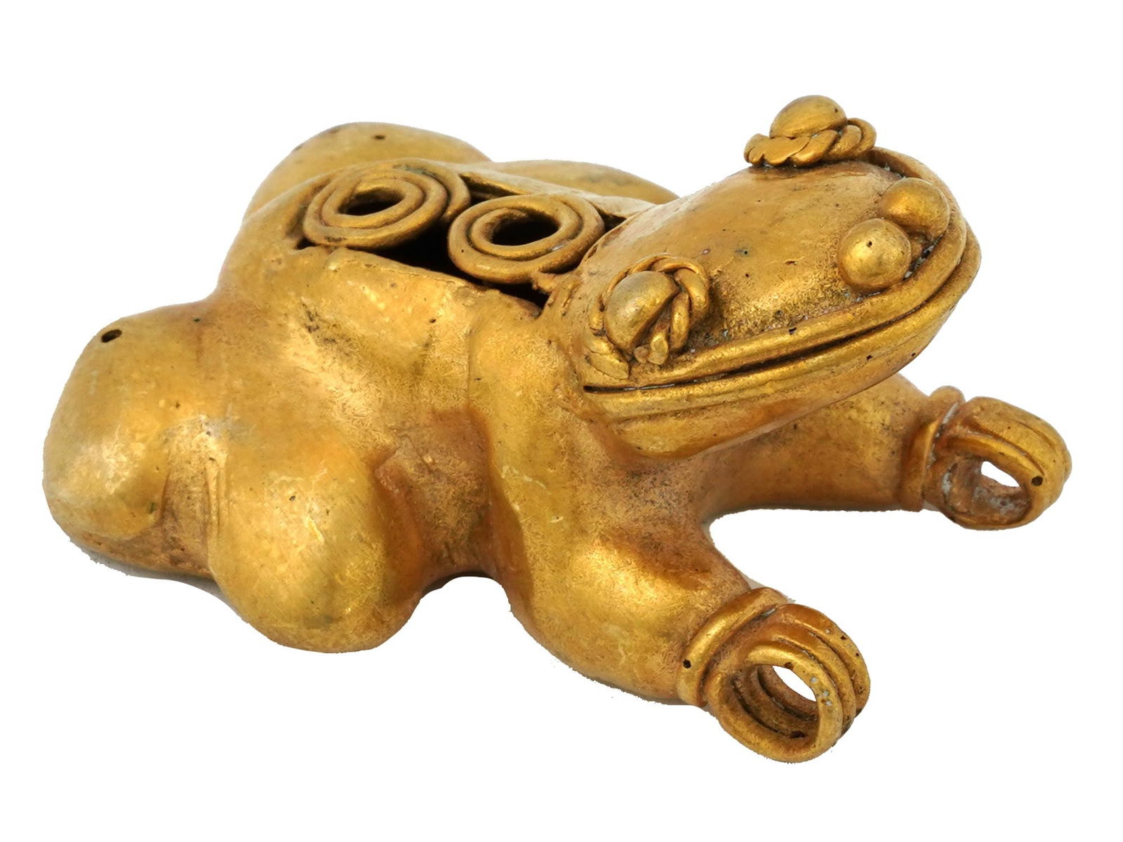 ANCIENT PRE COLUMBIAN TAIRONA TUMBAGA FROG FIGURE (1 of 7)