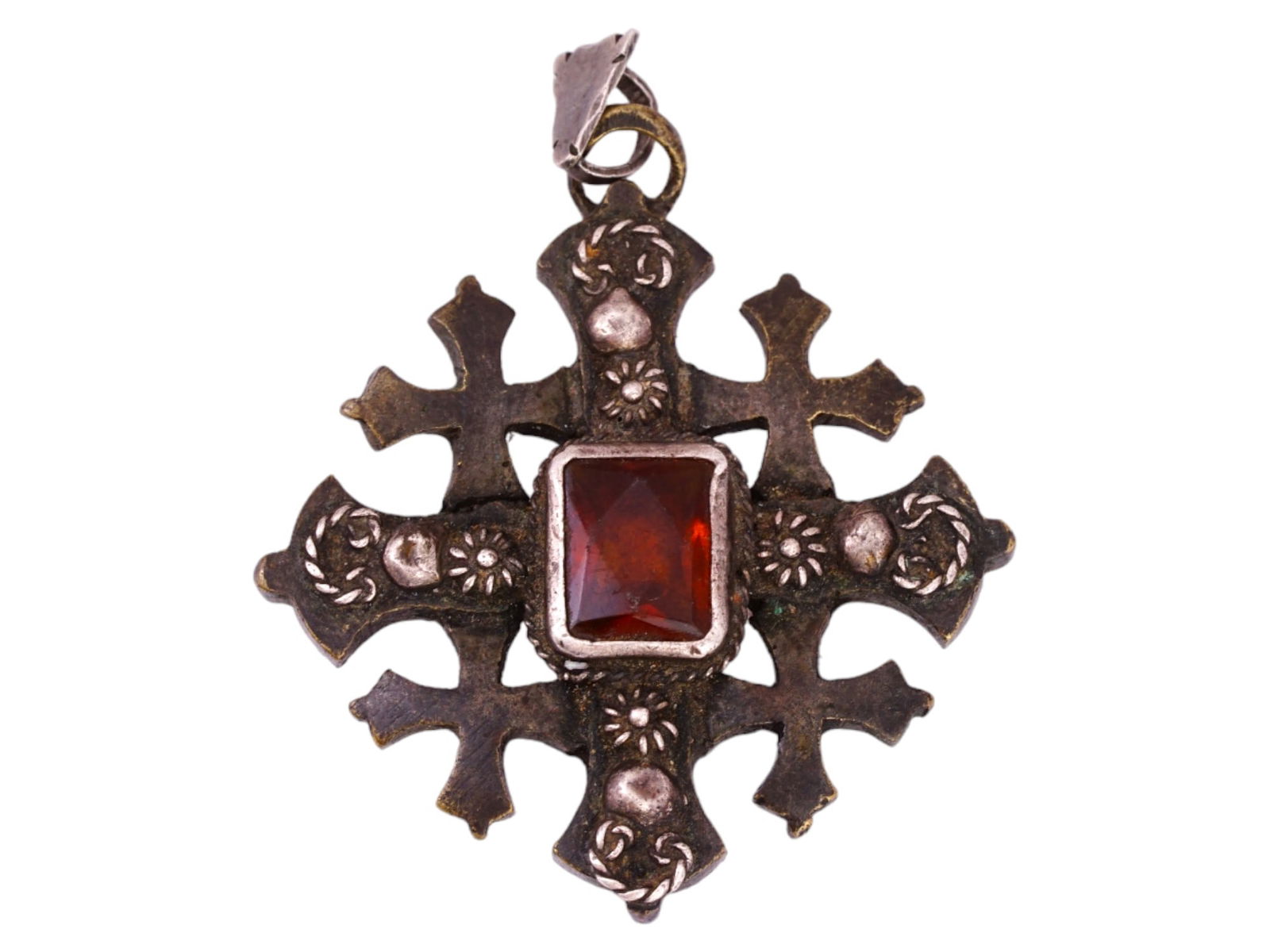 SILVER MALTESE JERUSALEM CRUSADERS CROSS PENDANT (1 of 5)