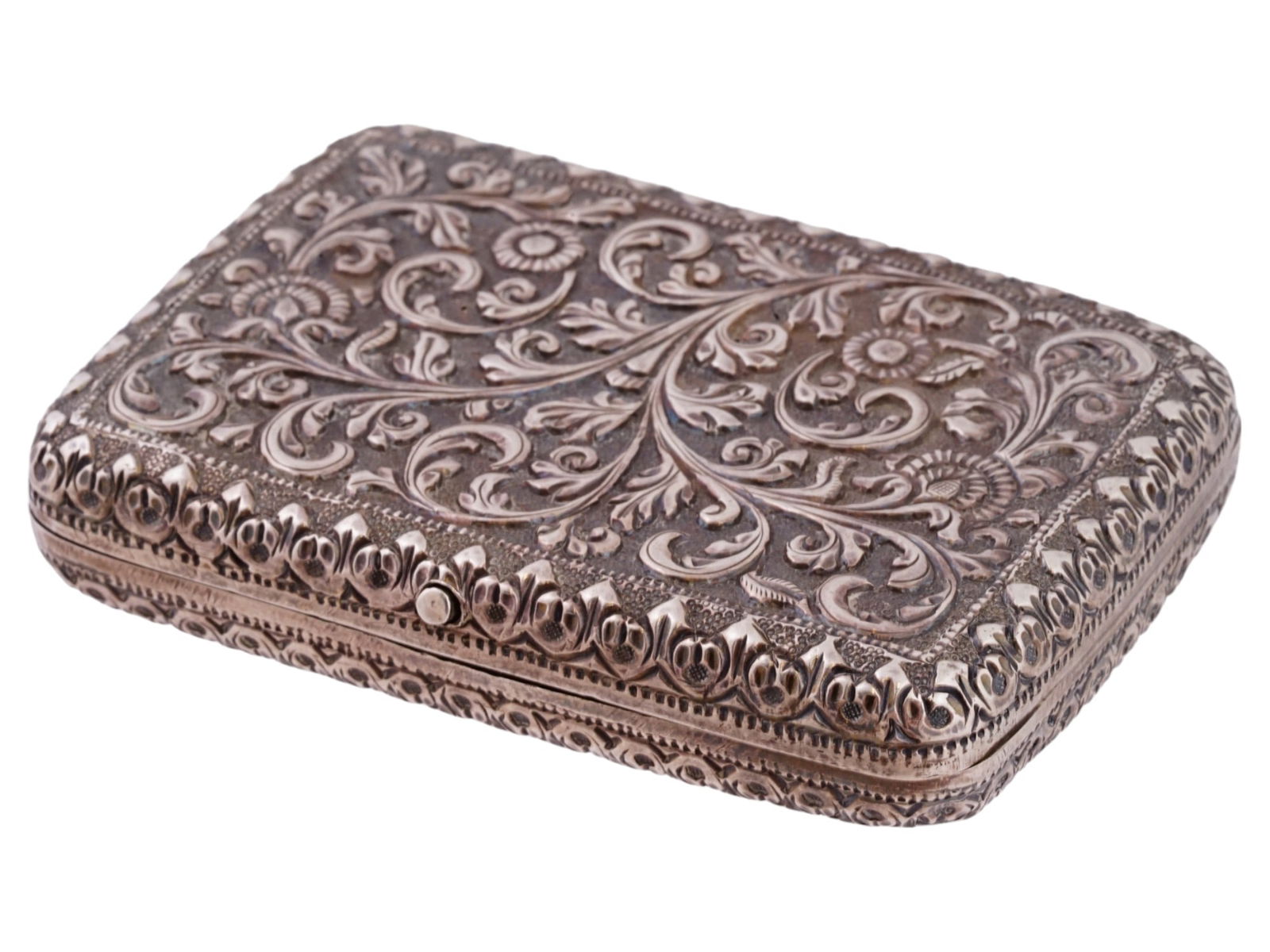 ANTIQUE EUROPEAN LOCKABLE SILVER CIGARETTE CASE (1 of 9)