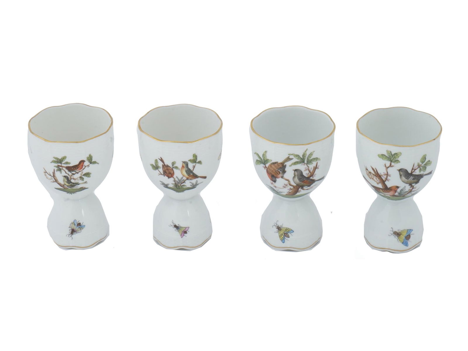 HEREND HUNGARY ROTHSCHILD BIRDS PORCELAIN EGG CUPS (1 of 5)
