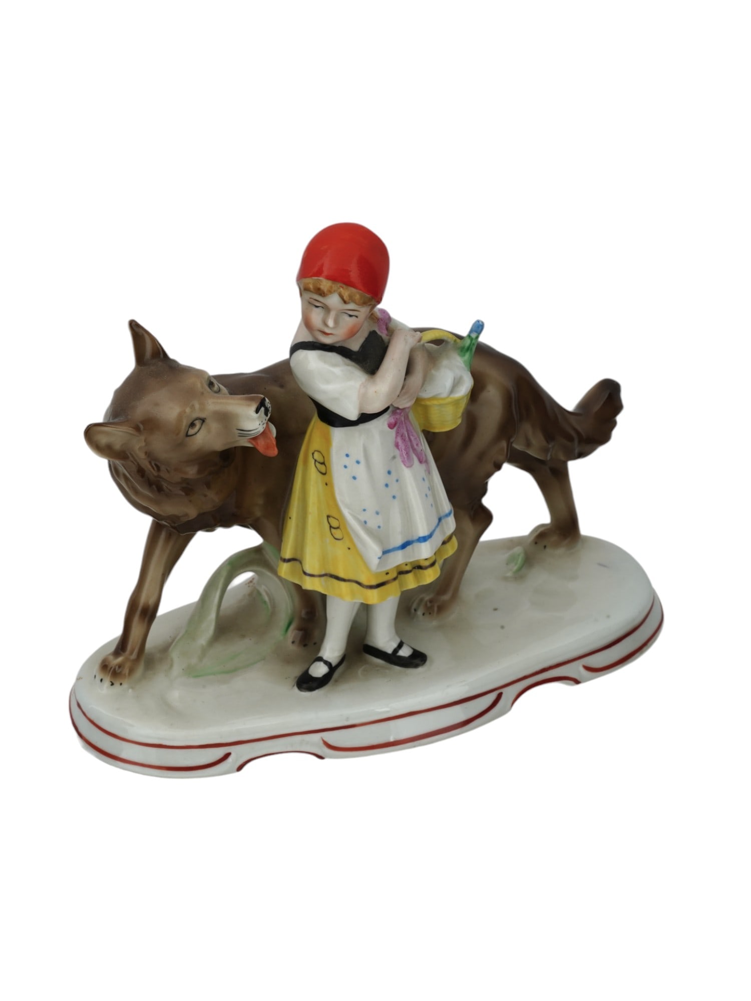 GERMAN WEISS KUHNERT RED RIDING HOOD PORCELAIN FIGURINE (1 of 8)