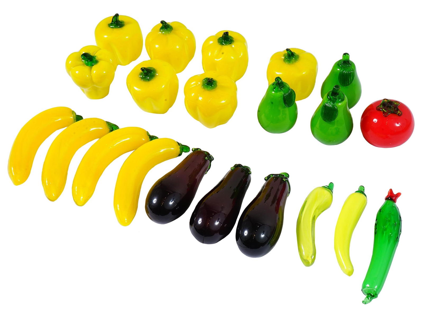 LARGE COLLECTION OF GLASS FRUITS AND VEGETABLES (1 of 12)
