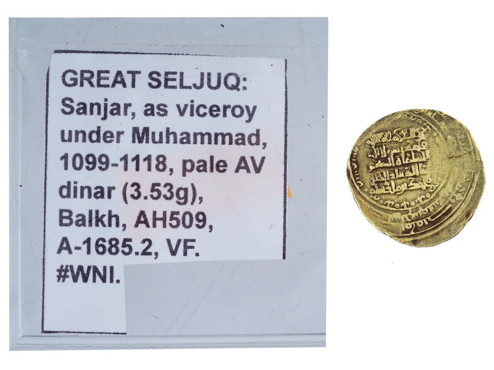 ISLAMIC SELJUK SANJAR MUHAMMAD GOLD DINAR COIN (1 of 3)