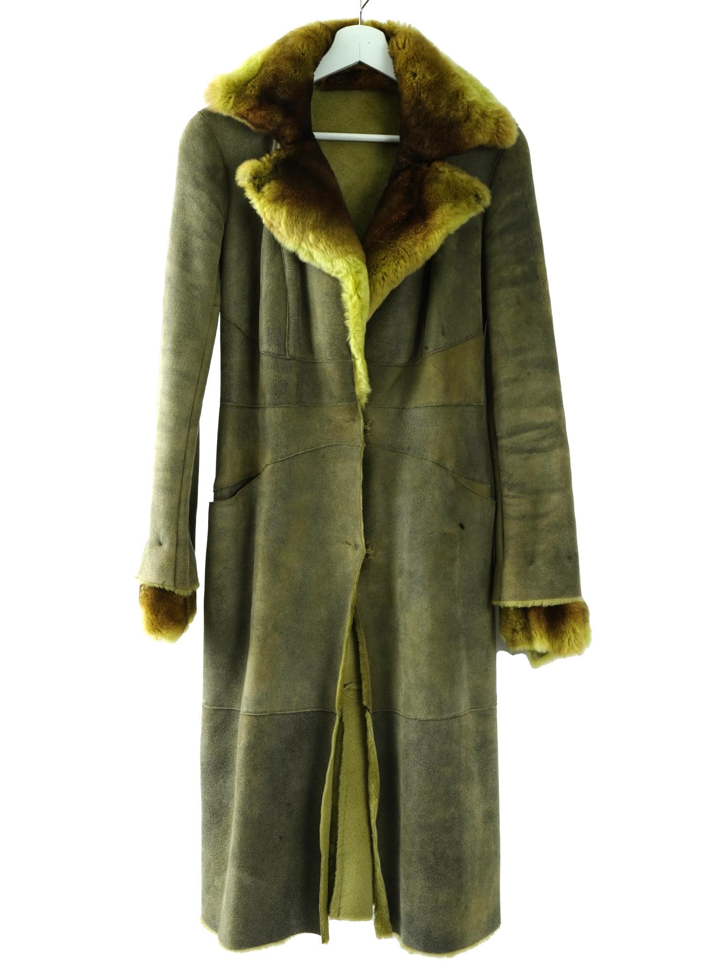 ERMANNO SCERVINO SHEARLING AND ORYLAG FUR COAT (1 of 9)