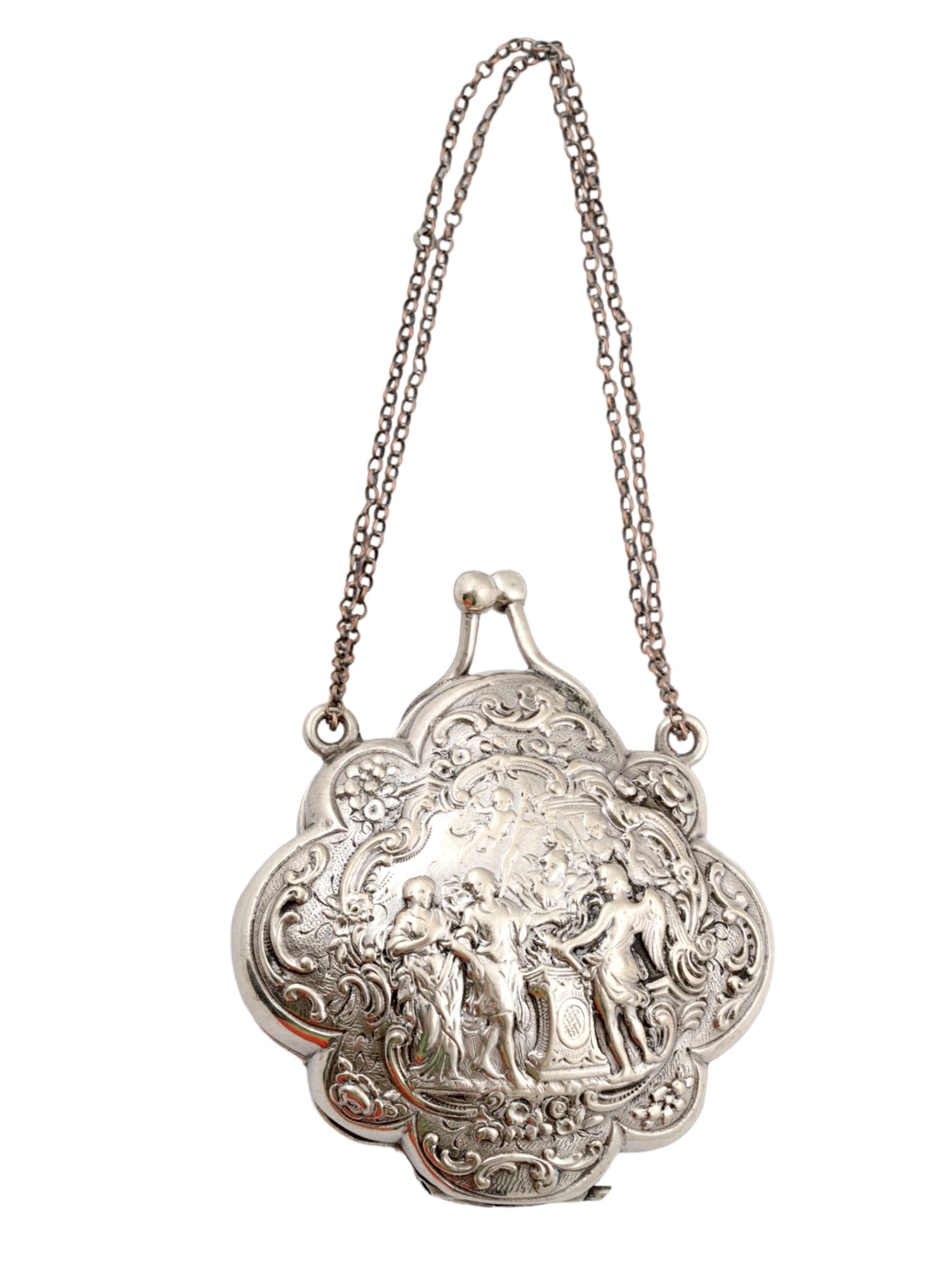 ANTIQUE GERMAN LADYS 800 SILVER COIN PURSE (1 of 6)