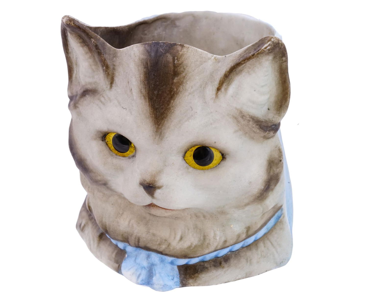 ANTIQUE GERMAN BISQUE PORCELAIN CAT HEAD LANTERN (1 of 9)