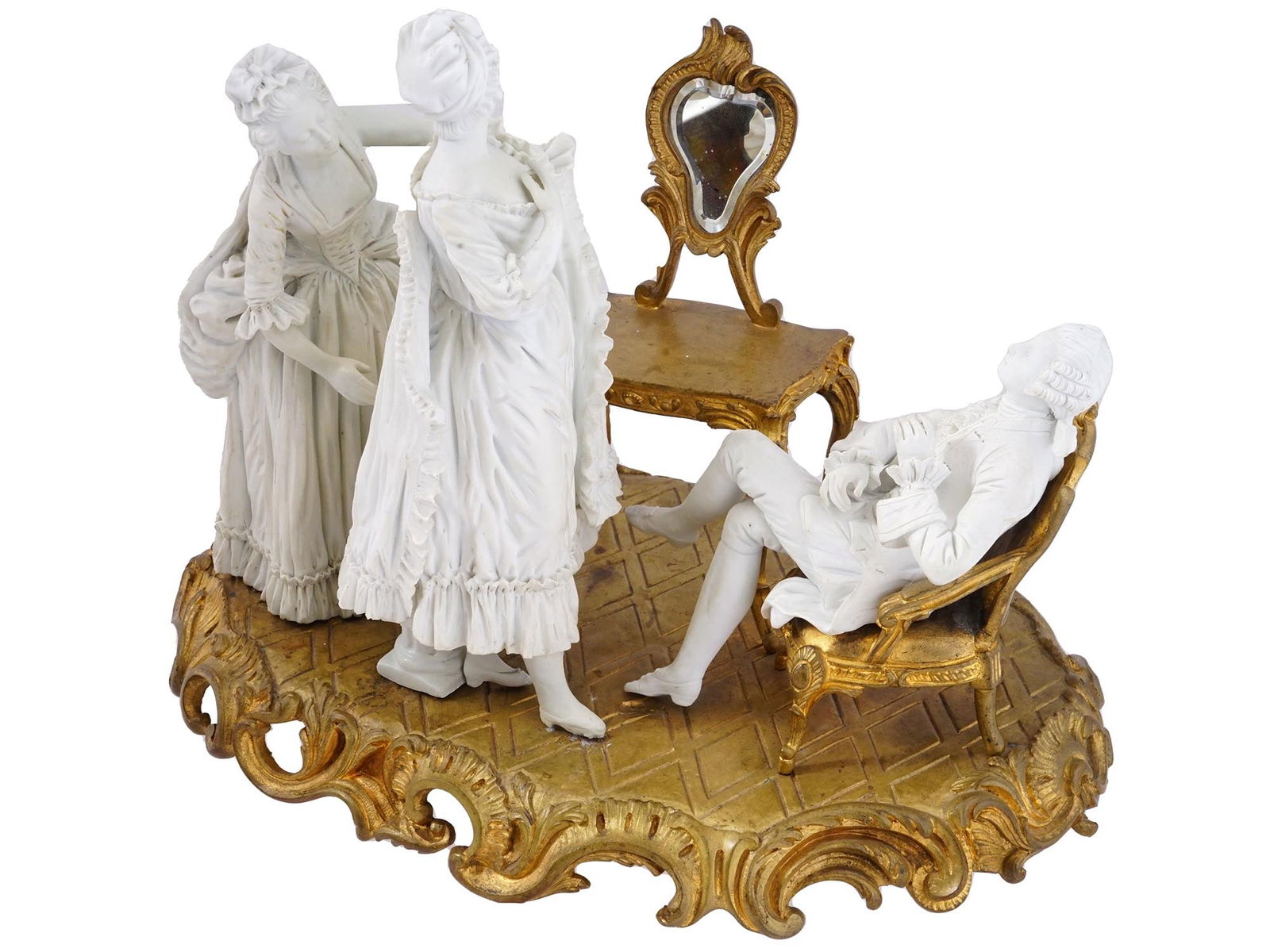 19TH C NAPOLEON III SEVRES BISCUIT PORCELAIN GROUP (1 of 8)