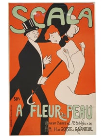 1904 FRENCH SCALA A FLEUR DE PEAU POSTER BY SEM