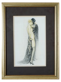 VINTAGE FRENCH GASTON DE CIRMEUSE NUDE LADY PRINT
