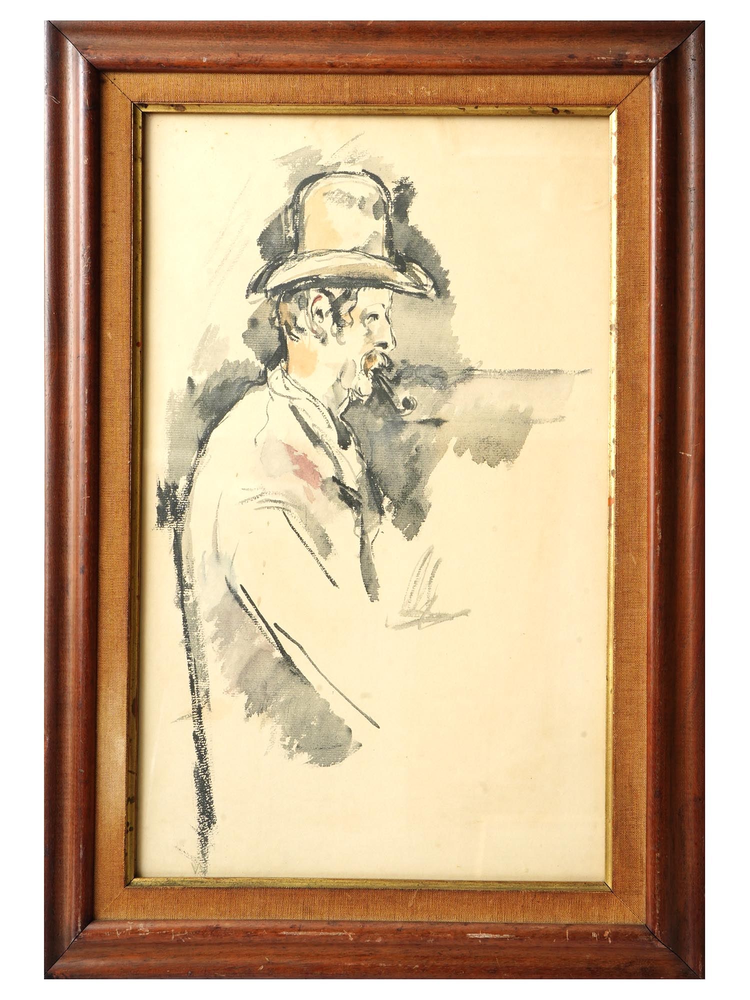 MAN WITH PIPE LITHOGRAPH AFTER PAUL CEZANNE 1970S (1 of 4)