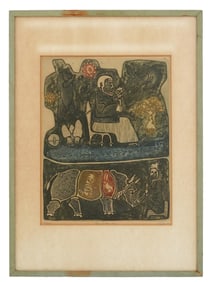 MIDCENT NATIVE AMERICAN COLOR ETCHING BY FRED IKLE