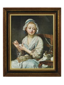 VINTAGE ART PRINT AFTER  JEAN BAPTISTE GREUZE