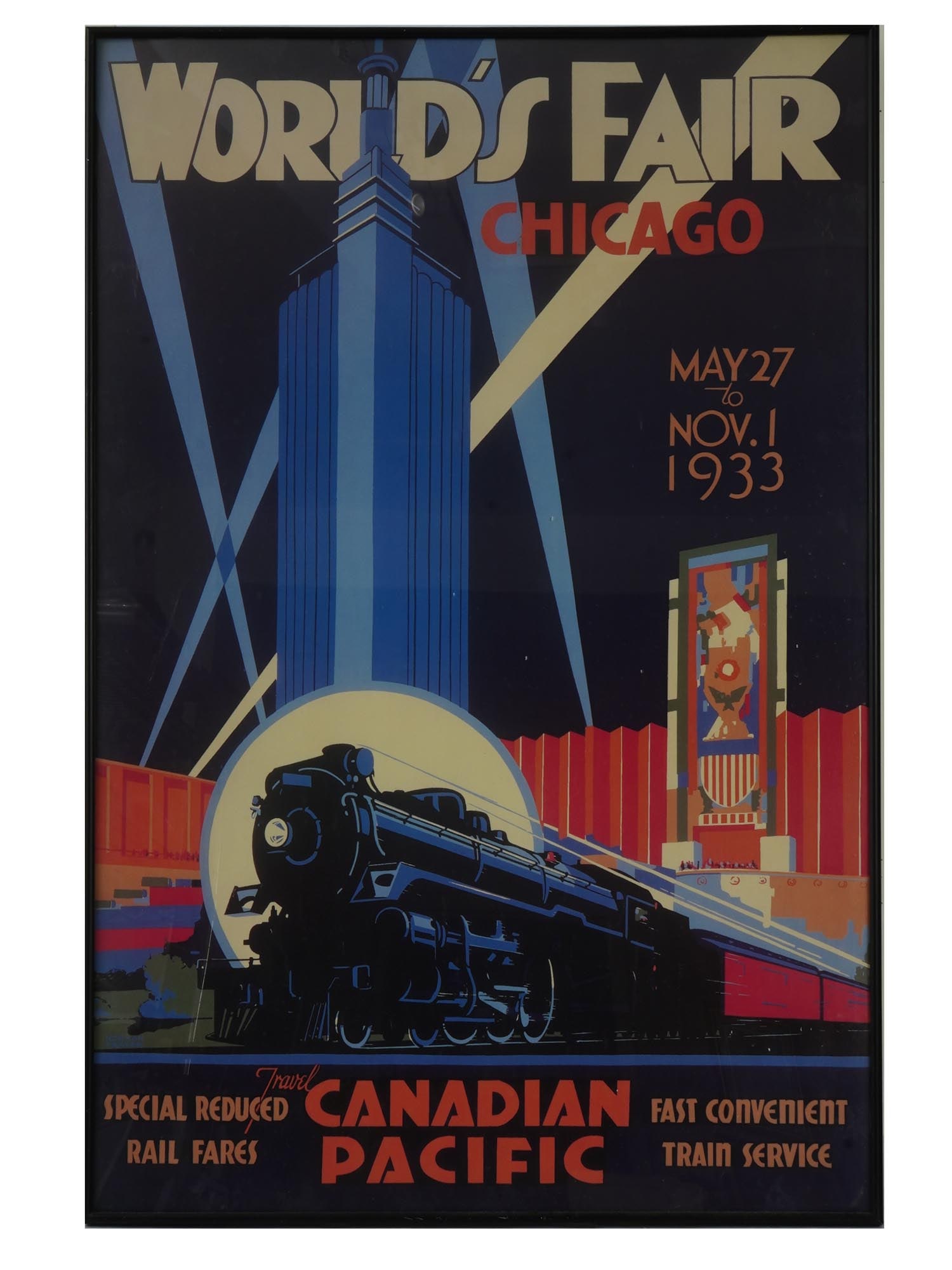 1933 AMERICAN WORLDS FAIR CHICAGO LITHOGRAPHIC POSTER (1 of 3)