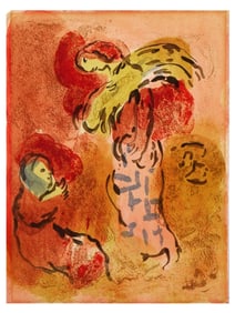 1960 BIBLICAL COLOR LITHOGRAPH BY MARC CHAGALL